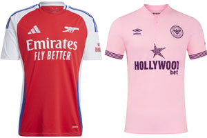 Arsenal v Brentford 2024-25 Kits
