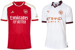 Arsenal v Man City 2023-24 Shirts