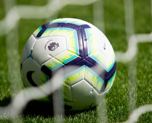 Premier League football on pitch