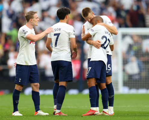 Tottenham Hotspur Players Supporting Each Other