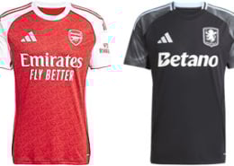 Arsenal v Aston Villa 2025-26 Kits