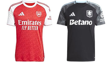 Arsenal v Aston Villa 2025-26 Kits