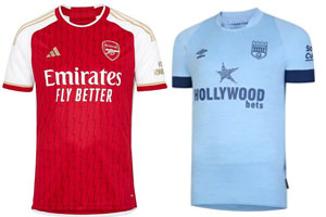 Arsenal v Brentford 2023-24 Shirts