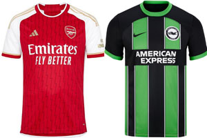 Arsenal v Brighton 2023-24 Shirts