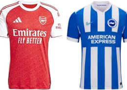 Arsenal v Brighton 2025-26 Kits