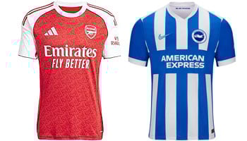 Arsenal v Brighton 2025-26 Kits