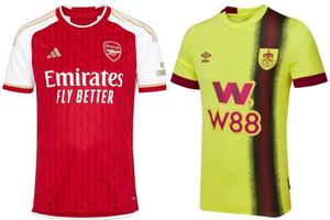 Arsenal v Burnley 2023-24 Shirts