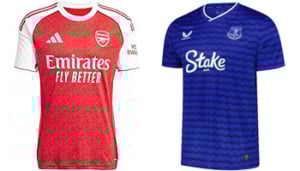Arsenal v Everton 2025-26 Kits