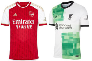 Arsenal v Liverpool 2023-24 Shirts