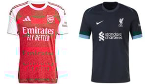 Arsenal v Liverpool 2025-26 Kits