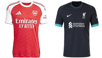 Arsenal v Liverpool 2025-26 Kits
