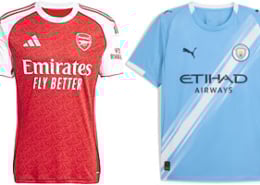 Arsenal v Man City 2025-26 Kits
