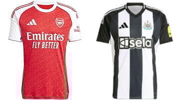 Arsenal v Newcastle 2025-26 Kits