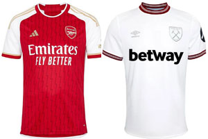 Arsenal v West Ham 2023-24 Shirts