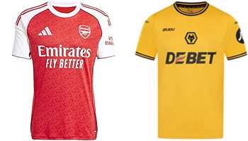 Arsenal v Wolves 2025-26 Kits