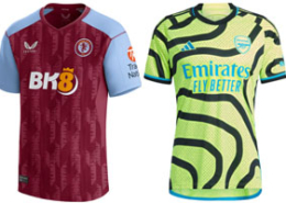 Aston Villa v Arsenal 2023-24 Shirts