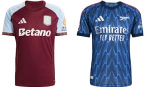 Aston Villa v Arsenal 2025-26 Kits