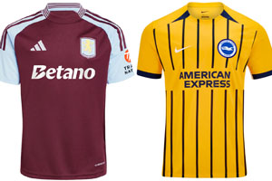 Aston Villa v Brighton 2024-25 Kits