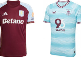 Aston Villa v Burnley 2025-26 Kits