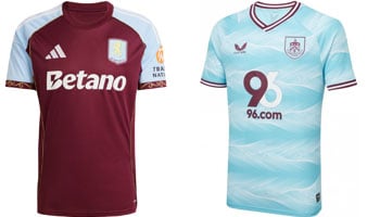 Aston Villa v Burnley 2025-26 Kits