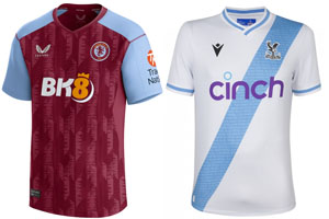 Aston Villa v Crystal Palace 2023-24 Shirts