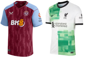 Aston Villa v Liverpool 2023-24 Shirts