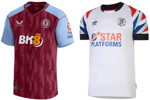 Aston Villa v Luton Town 2023-24 Shirts