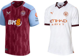 Aston Villa v Man City 2023-24 Shirts