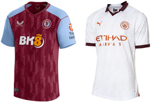 Aston Villa v Man City 2023-24 Shirts