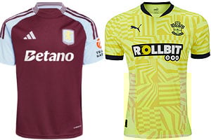 Aston Villa v Southampton 2024-25 Kits