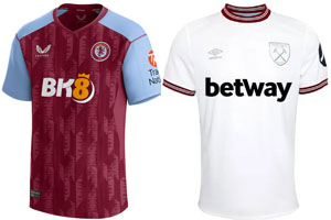 Aston Villa v West Ham 2023-24 Shirts