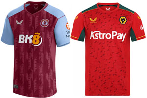 Aston Villa v Wolves 2023-24 Shirts