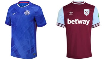 Chelsea v West Ham 2025-26 Kits