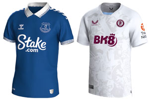 Everton v Aston Villa 2023-24 Shirts