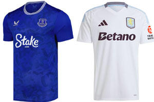 Everton v Aston Villa 2024-25 Shirts