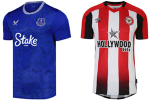 Everton v Brentford 2024-25 Kits