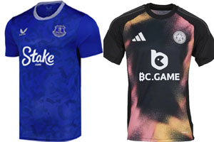 Everton v Leicester City 2024-25 Kits