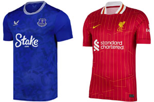 Everton v Liverpool 2024-25 Kits
