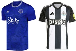 Everton v Newcastle 2024-25 kits