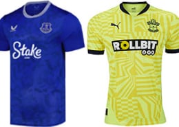 Everton v Southampton 2024-25 Kits