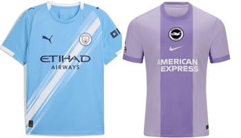 Man City v Brighton 2025-26 Kits