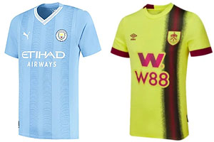 Man City v Burnley 2023-24 Shirts