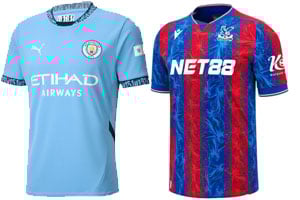 Man City v Crystal Palace 2024-25 Kits