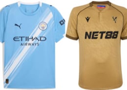 Man City v Crystal Palace 2025-26 Kits