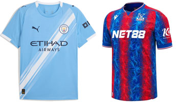 Man City v Crystal Palace 2025-26 Kits