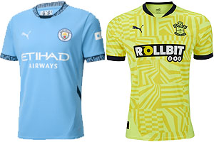 Man City v Southampton 2024-25 Kits