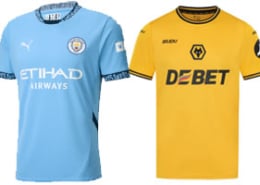 Man City v Wolves 2024-25 Kits
