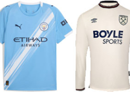 Manchester City v West Ham United 2025-26 Kits
