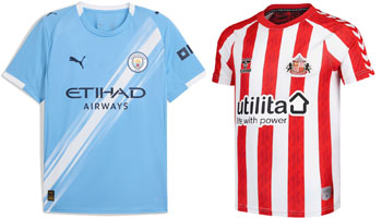 man City v Sunderland 2025-26 Kits