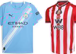 man City v Sunderland 2025-26 Kits